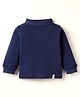 Pink Rabbit Cotton Knit Ribbed Full Sleeves Turtle Neck Solid Color T-Shirt - Navy Blue