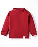 Pink Rabbit Cotton Knit Ribbed Full Sleeves Turtle Neck Solid Color T-Shirt - Red