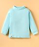 Pink Rabbit Cotton Rib Knit Full Sleeves Turtle Neck T-Shirt with Star Print Patch - Light Blue