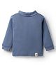 Pink Rabbit Cotton Rib Knit Full Sleeves Turtle Neck T-Shirt With Car Patch - Blue