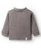 Pink Rabbit Cotton Rib Knit Full Sleeves T-Shirt with Rainbow Patch - Grey