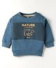 Pink Rabbit Looper Knit Full Sleeves T-Shirt With Nature Is the Future Text Print - Navy Blue