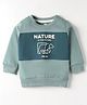 Pink Rabbit Looper Knit Full Sleeves T-Shirt With Nature Is the Future Text Print - Mint