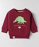 Pink Rabbit Looper Knit Full Sleeves T-Shirt with Dino & Text Print - Maroon