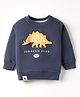 Pink Rabbit Looper Knit Full Sleeves T-Shirt with Dino & Text Print - Navy Blue