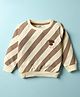 Pink Rabbit Looper Knit Full Sleeves T-Shirt With Stripes &  Hello Amigo Embroidery - Cream