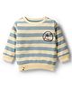 Pink Rabbit Looper Knit Full Sleeves T-Shirt With Stripes Sun & Tree Print - Light Blue & Cream