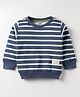 Pink Rabbit Looper Knit Full Sleeves T-Shirt with Stripes - Navy Blue