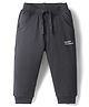 Pink Rabbit Looper Knit Full Length Lounge Pant With Enjoy The Movement Print - Charcoal Grey