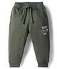 Pink Rabbit Looper Knit Full Length Lounge Pant With Camping Day Print - Olive Green