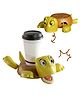 House of Quirk Turtle Coasters  Funny 3D Cup Coaster Decorative and Unique Turtle Design Ideal for Home Office and Car Use - Brown/Yellow