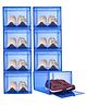 House of Quirk Shoe Organizer Shoe Storage Boxes Large Shoe Boxes with Magnetic Door Clear Stackable Plastic Shoe Containers Pack of 8 - Blue