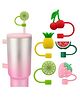 House of Quirk 5PCS Silicone Straw Covers Cap  Tumbler Dust-Proof Drinking Straw Caps for Reusable Straws Tips Lids - Multicolour