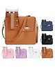 House of Quirk Outdoor Portable Crossbody Tumbler Holder Bag with Purse Compartment  Travel Water Bottle Carrier for Hiking Walking Camping - Tan