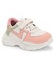 Stefens Colour Blocked Velcro Closure Sneakers - White & Pink