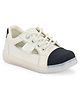 Stefens Colour Blocked Cut Out Detailed Lace Up Sneakers -  White & Blue