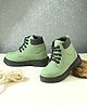 Stefens Colour Blocked Lace Up Derby Boots - Olive Green