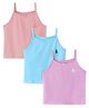 Pine Kids Cotton Lycra Knit Sleeveless Solid Color Slips Pack of 3 ( Color May Vary)