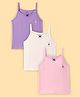 Pine Kids Cotton Lycra Knit Sleeveless Solid Color Slips Pack of 3( Color May Vary)