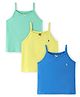 Pine Kids Cotton Lycra Knit Sleeveless Solid Color Slips Pack of 3 (Color May Vary)
