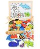 NEGOCIO Double-sided board + magnetic fishing  Sea creatures Educational learning board game- PACK OF 1- COLOR MAY VARY