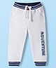 Babyhug French Terry Knit Full Length Lounge Pant With Text Print - Grey