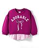 Babyhug Cotton Knit Full Sleeves Sweatshirt With Adorable Print - Dark Pink