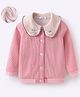 Mark & Mia Full Sleeves Peter Pan Collar Winter Jacket With Bunny Applique - Pink