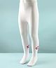 Cute Walk by Babyhug Cotton Knit Anti Bacterial Tight With Floral Design - White