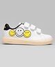 ADIDAS KIDS Canvas Advantage with Smiley Print 3 K Velcro Closure Sports Shoes - White