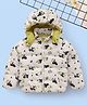 Mark & Mia Full Sleeves Hooded Padded Jacket With Panda Print - White