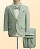 Robo Fry Cotton Woven Full Sleeves Solid 3 Piece Party Suit With Bow - Mint Green
