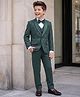 Robo Fry Cotton Knit Full Sleeves 4 Piece Printed Party Suit With A Bow - Dark Green
