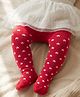 Cute Walk by Babyhug Cotton Knit Anti-bacterial Tights with Star Design - Red