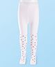 Cutewalk by Babyhug Cotton Knit Anti Bacterial Footed Tights With Floral Design - White