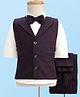 Robo Fry Cotton Woven Full Sleeves 3 Piece Partywear Suit With Bow - Purple