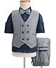 Robo Fry Cotton Woven Full Sleeves Solid 3 Piece Party Suit With Bow - Blue