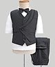 Robo Fry Cotton Woven Full Sleeves Solid 3 Piece Party Suit With Bow - Black