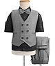 Robo Fry Cotton Woven Full Sleeves Solid 3 Piece Party Suit With Bow - Black
