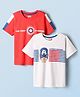 Honeyhap Marvel Single Jersey Knit Half Sleeves T-Shirts with Avengers Graphic Pack of 2 - Red & White