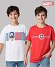 Honeyhap Marvel Single Jersey Knit Half Sleeves T-Shirts with Avengers Graphic Pack of 2 - Red & White
