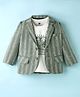 Robo Fry Male Cotton Woven Full Sleeves Striped Blazer with Inner Tee - Green