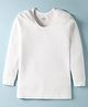 Bodycare Cotton Full Sleeves Textured Coloured Thermal Vest - White