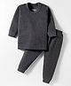 Bodycare Cotton Full Sleeves Pullover Thermal Inner Wear Set - Charcoal Grey