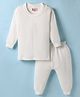 Bodycare Cotton Full Sleeves Pullover Thermal Inner Wear Set - White