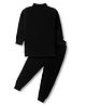 Bodycare Cotton Full Sleeves Solid Colour Turtle Neck Thermal Vest & Pant Set - Black