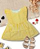 Creative Kids Cotton Woven Sleeveless Striped Dress - Yellow & White