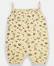 Creative Kids Cotton Knit Sleeveless Baby Animals Printed Romper - Yellow