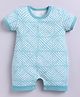 BABY GO Cotton Knit Half Sleeves Abstract Printed Romper - Sea Green