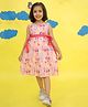 Vastrarth Pure Cotton Woven Sleeveless Baby Animals Printed Dress - Pink